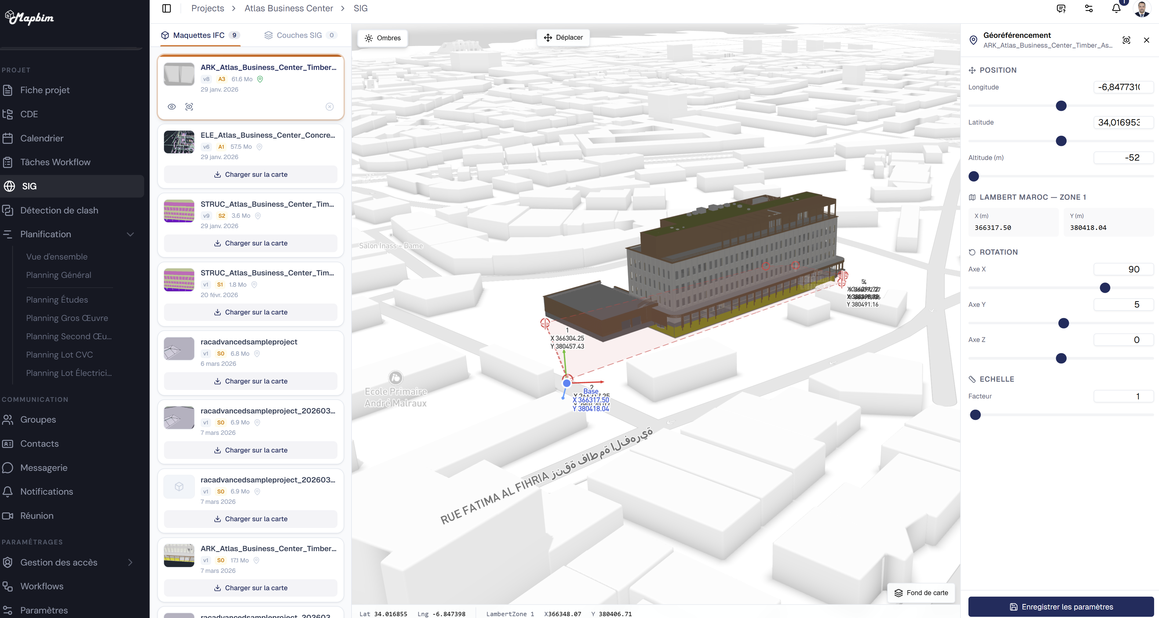 SIG — Maquettes géoréférencées